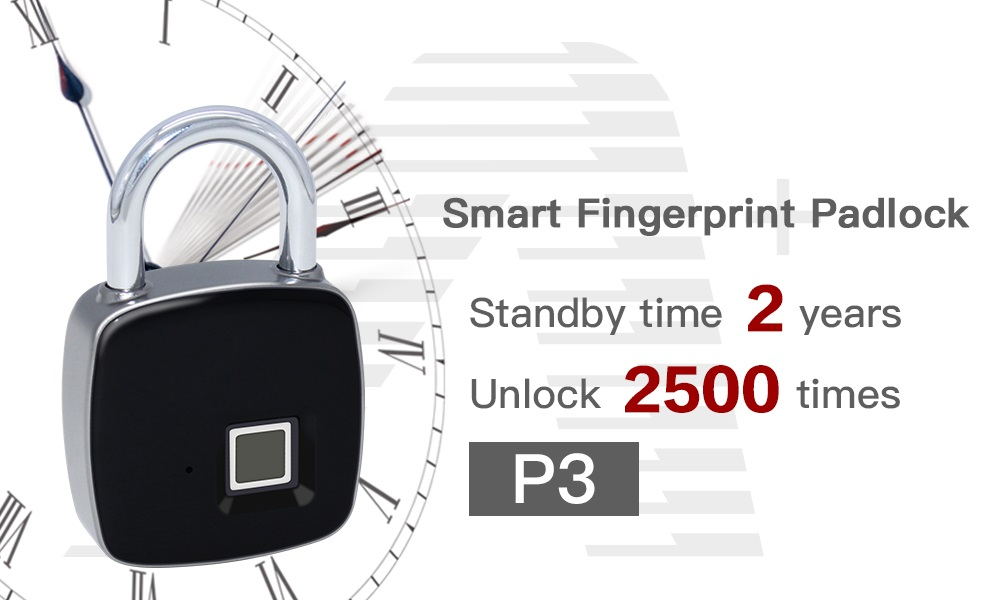 new p3 smart fingerprint door lock padlock