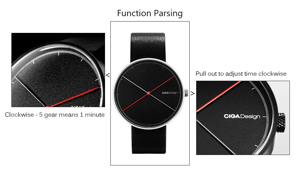 buy xiaomi ciga x series dual-needle quartz watch