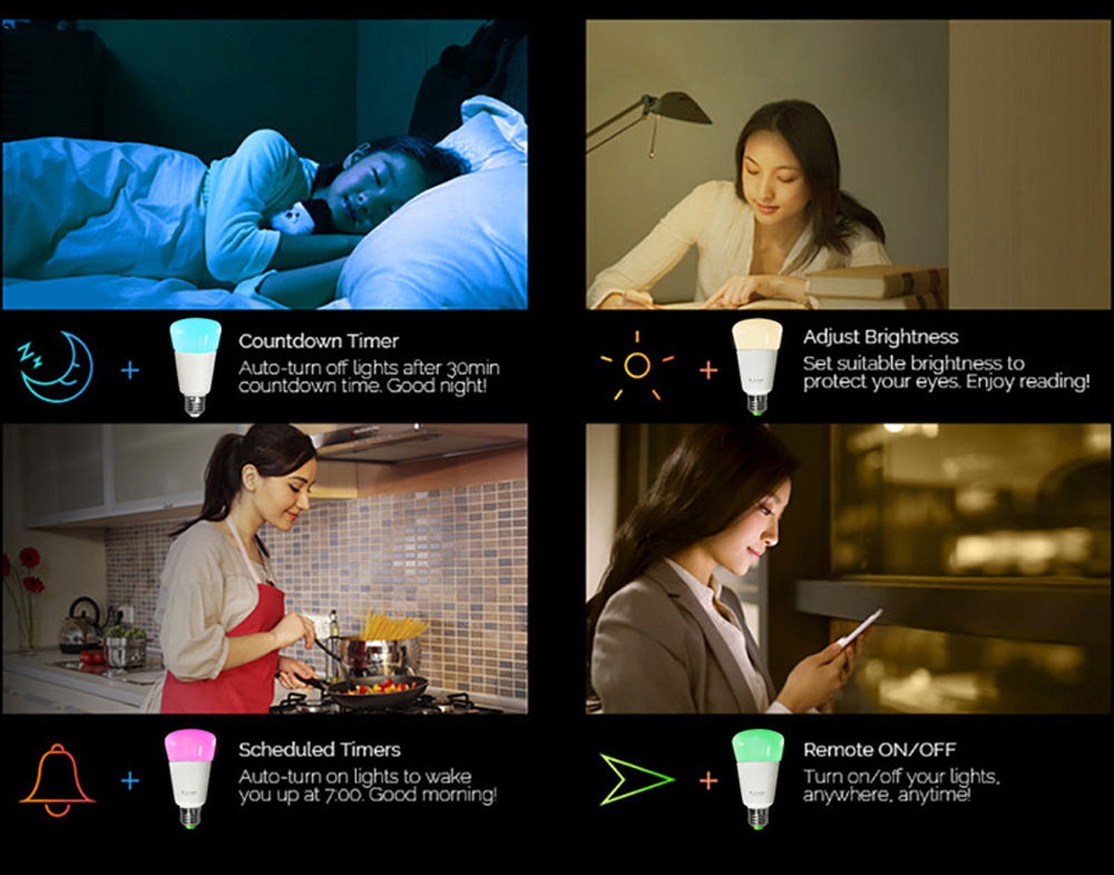 jiawen e27/e26 9w smart zigbee rgbw bulb