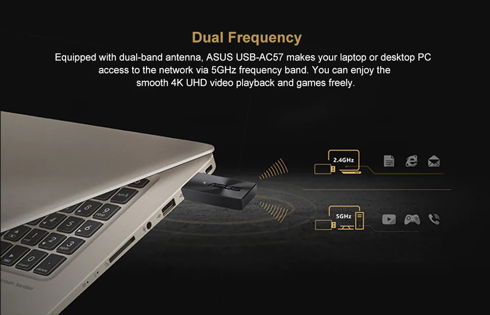 asus usb-ac57 network adapter for sale
