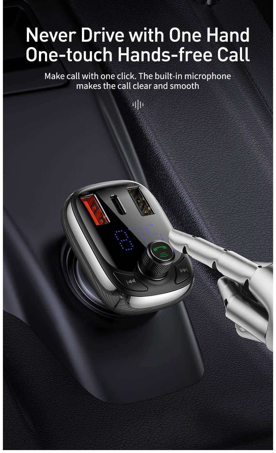 new baseus dual usb bluetooth car charger