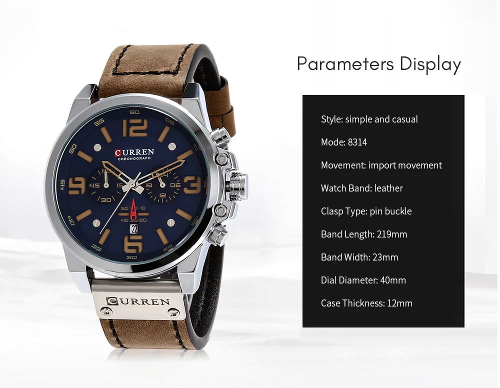 new curren 8314 male quartz watch