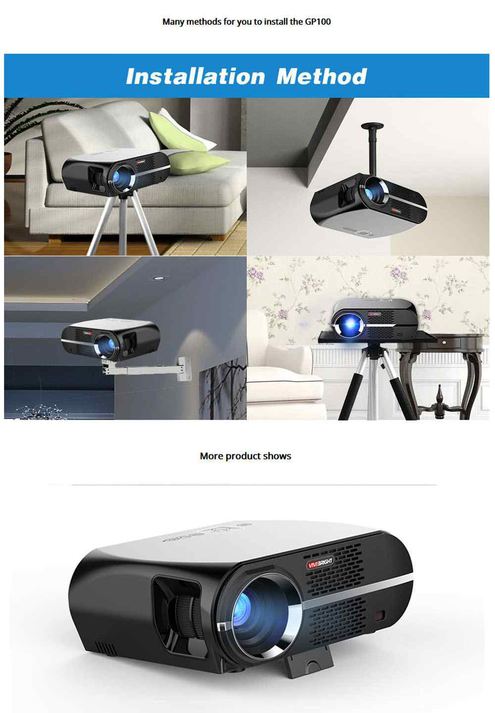 gp100 1080p led projector