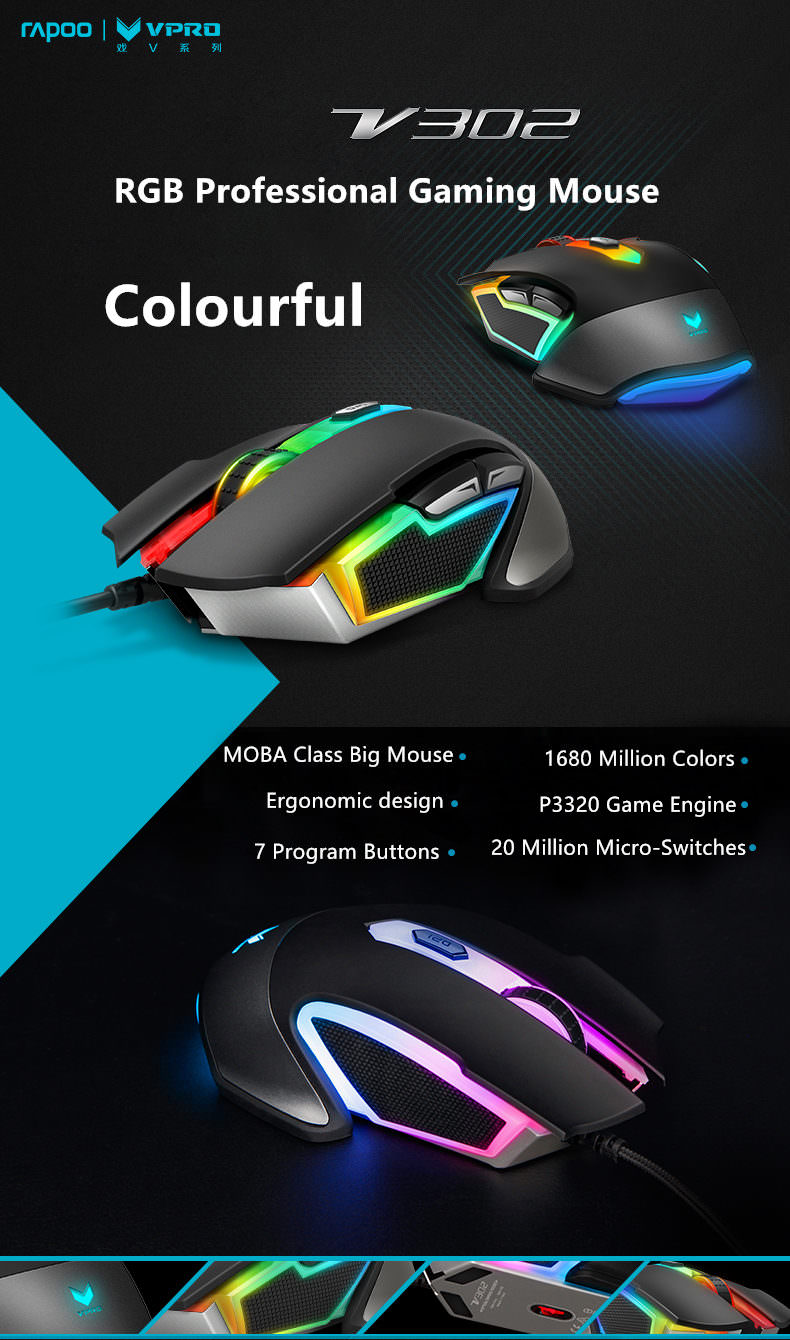 rapoo v302 optical gaming mouse