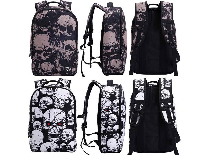 skull pattern multifunctional backpack
