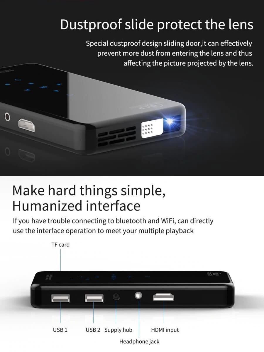 buy x2 smart mini led projector