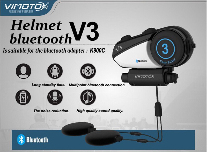 Vimoto V3 Bluetooth Radio Headset Multifunctional GPS 2 Way Motorcycle Helmet