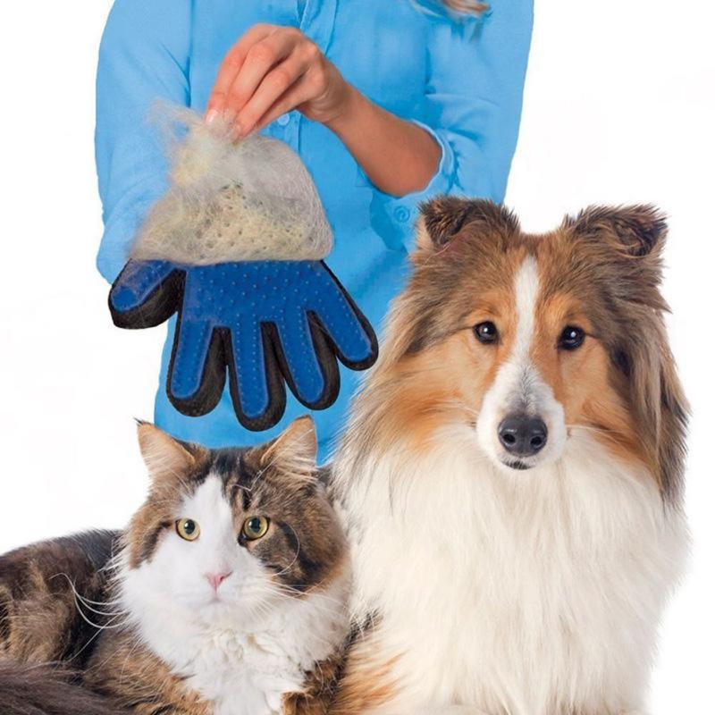 DogLemi RT264 Pet Deshedding Brush Gloves Grooming Massage Bath Comb 