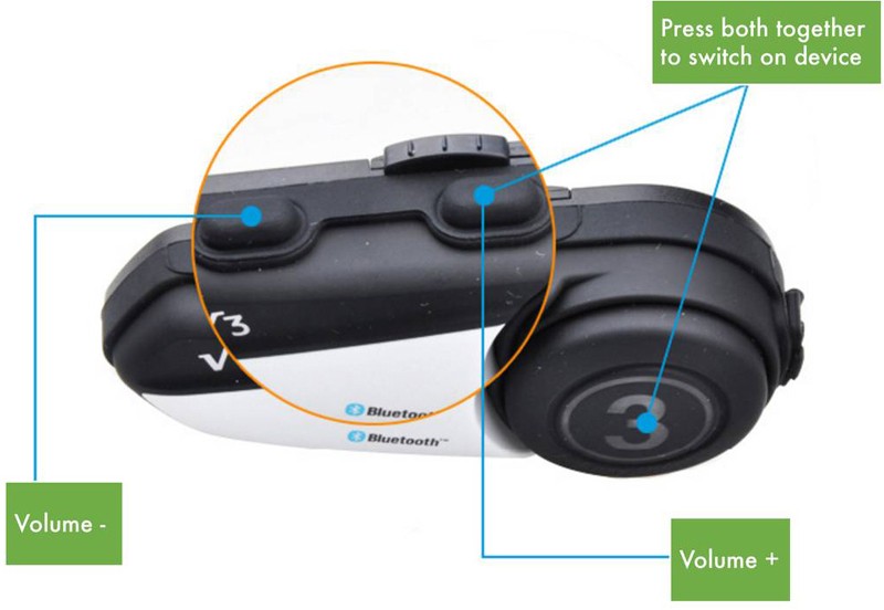 Vimoto V3 Bluetooth Radio Headset Multifunctional GPS 2 Way Motorcycle Helmet