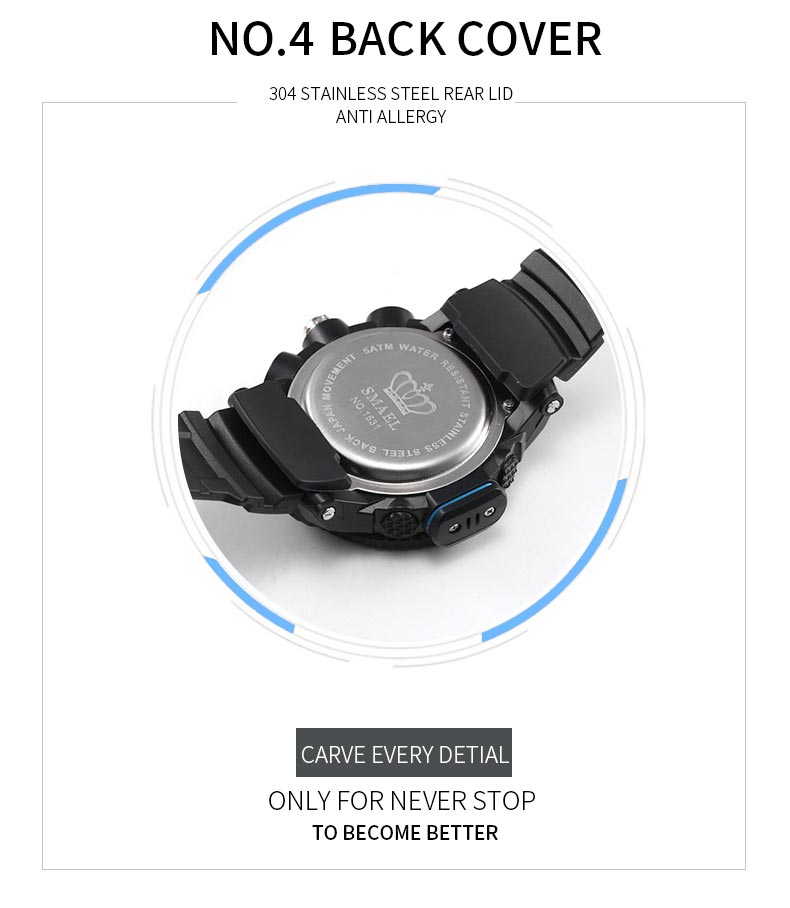 SMAEL 1531 Sports Men's Watch Digital Double Display Military Shockproof  Clock