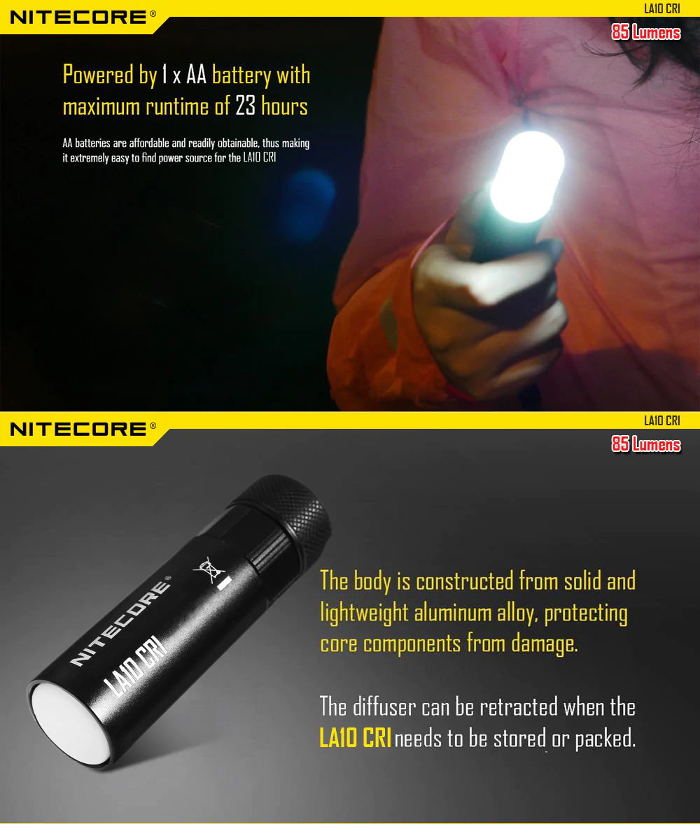 nitecore la10 cri flashlight