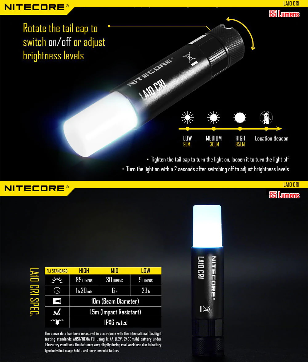 la10 cri flashlight