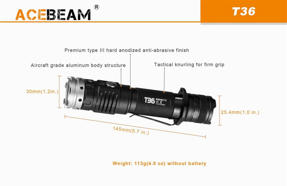 acebeam t36 tactical flashlight