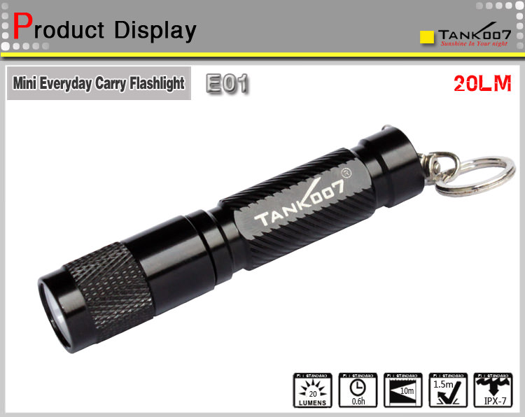 tank007 e01 mini led flashlight