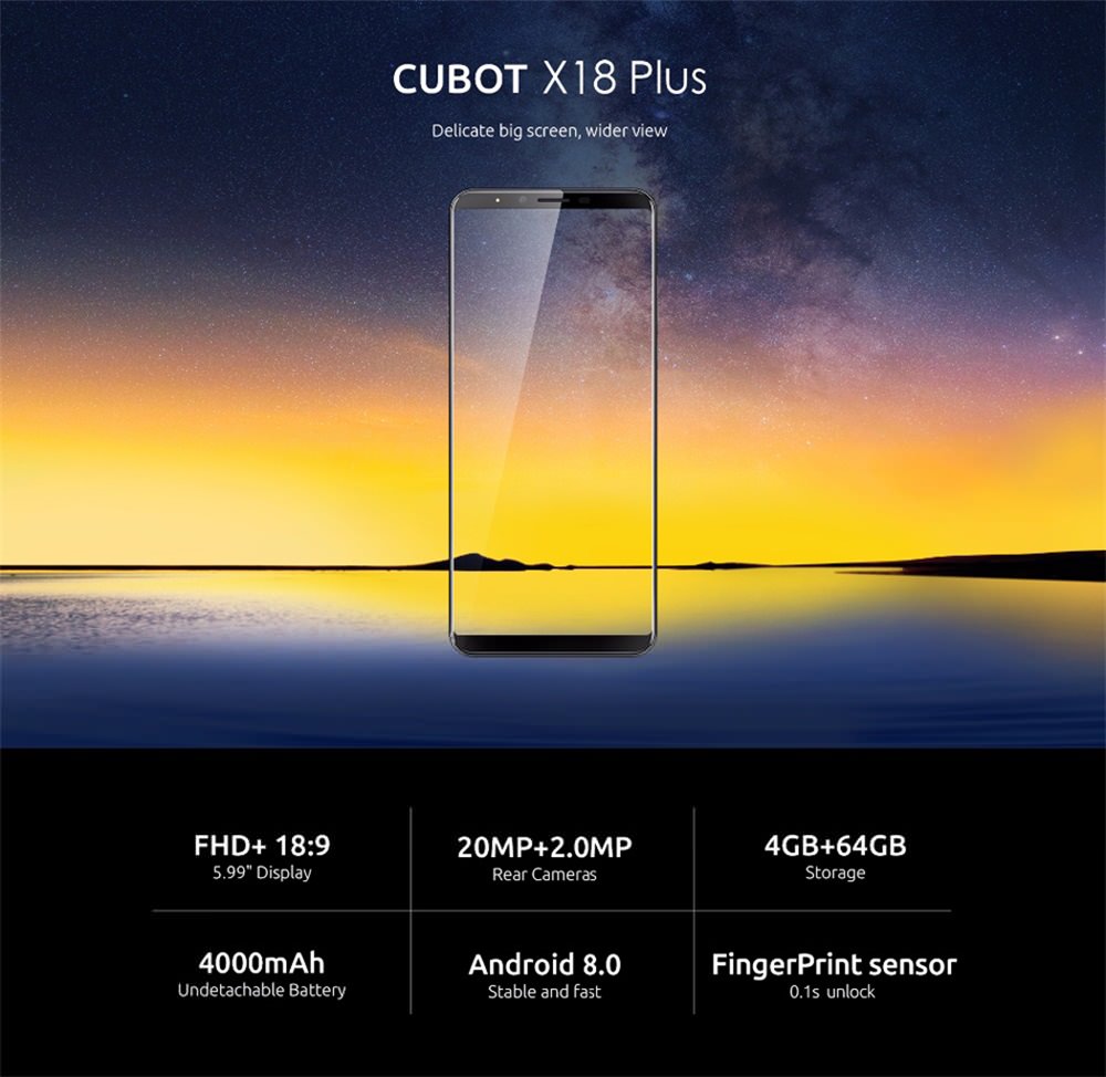 cubot x18 plus smartphone