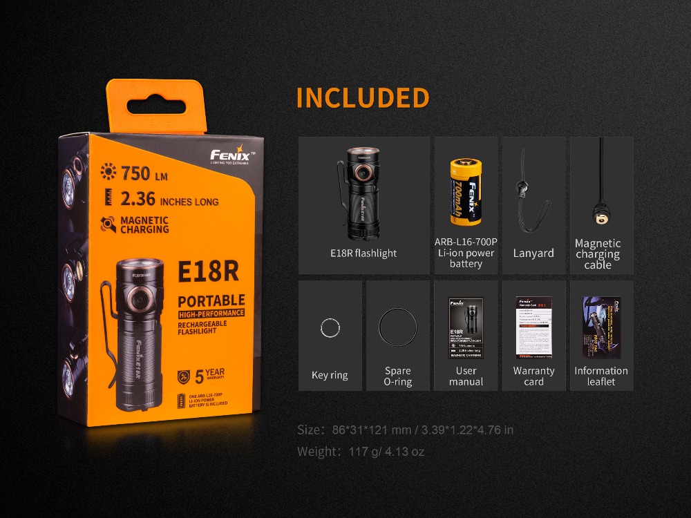fenix e18r flashlight for sale