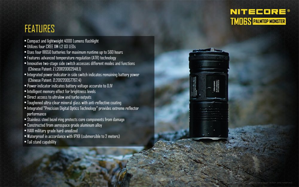 2018 nitecore tm06s flashlight