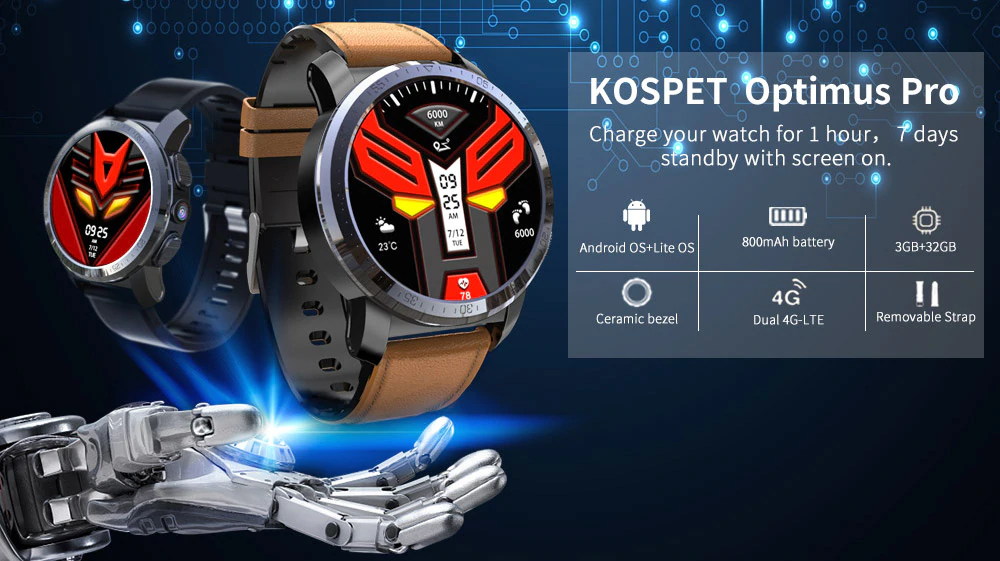 kospet optimus pro 4g smartwatch
