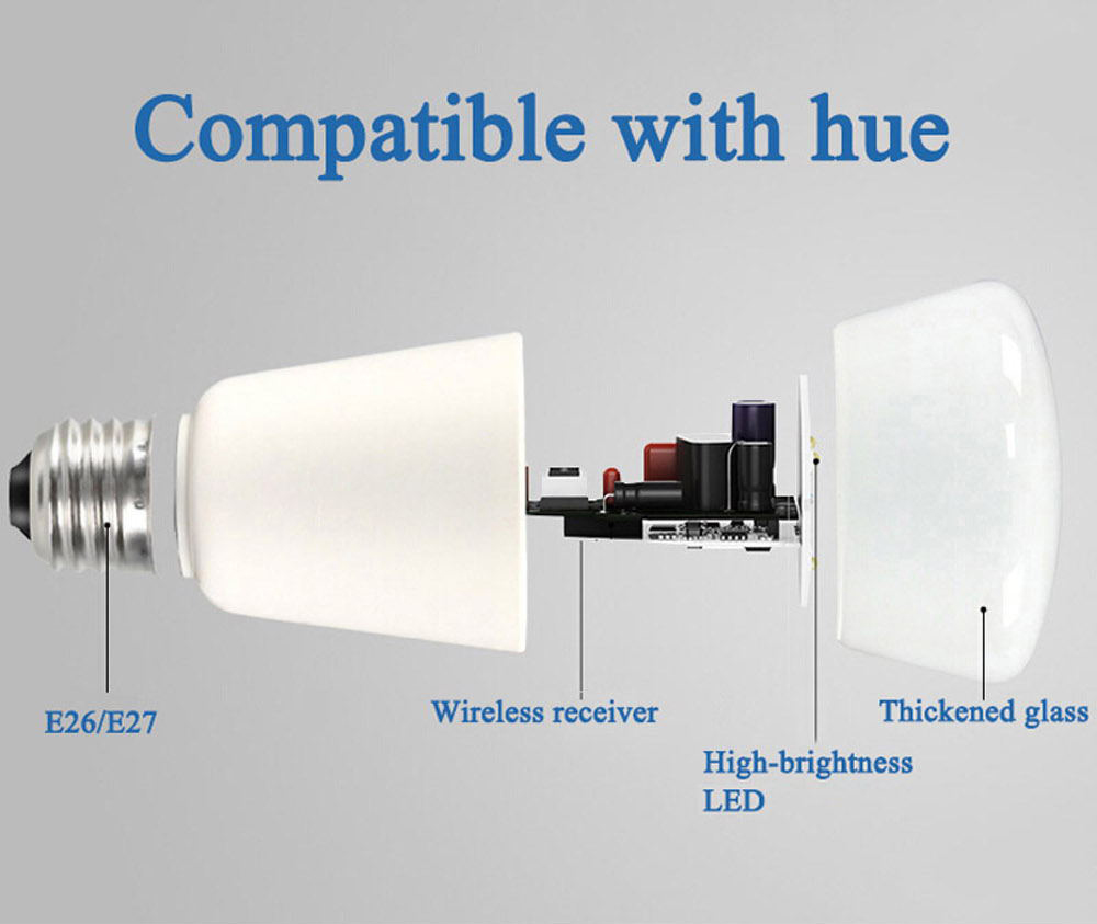 new jiawen e27/e26 9w 750lm rgbw smart bulb