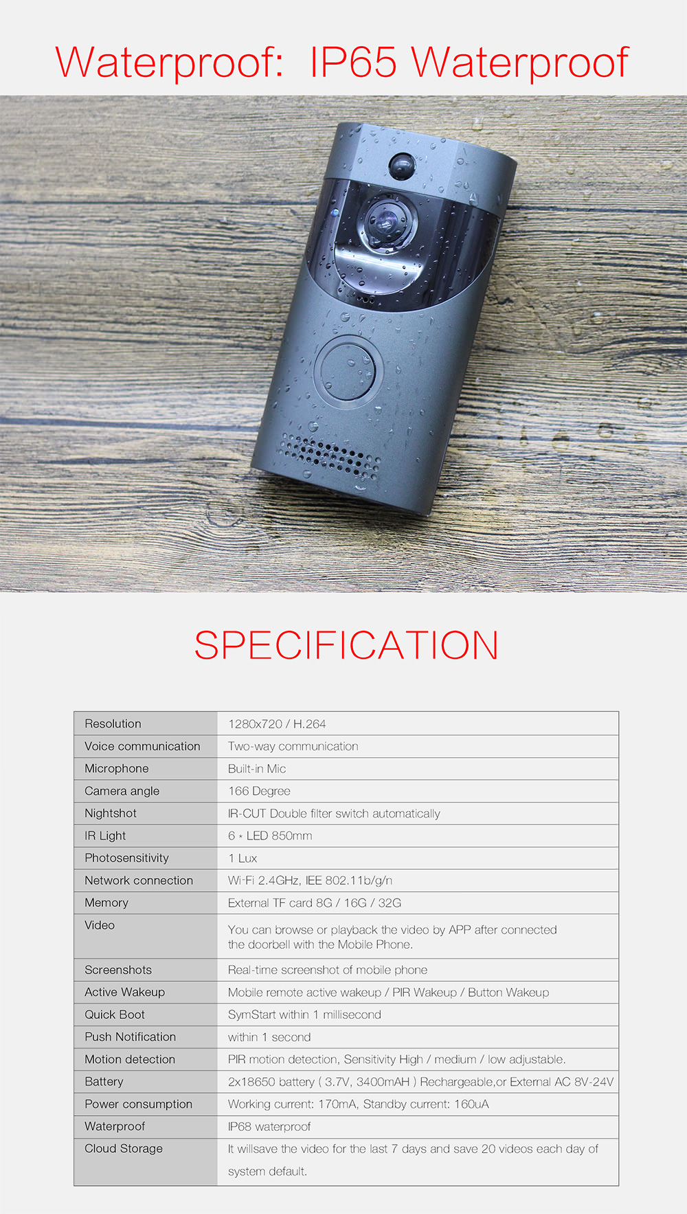 anytek b30 intercom doorbell