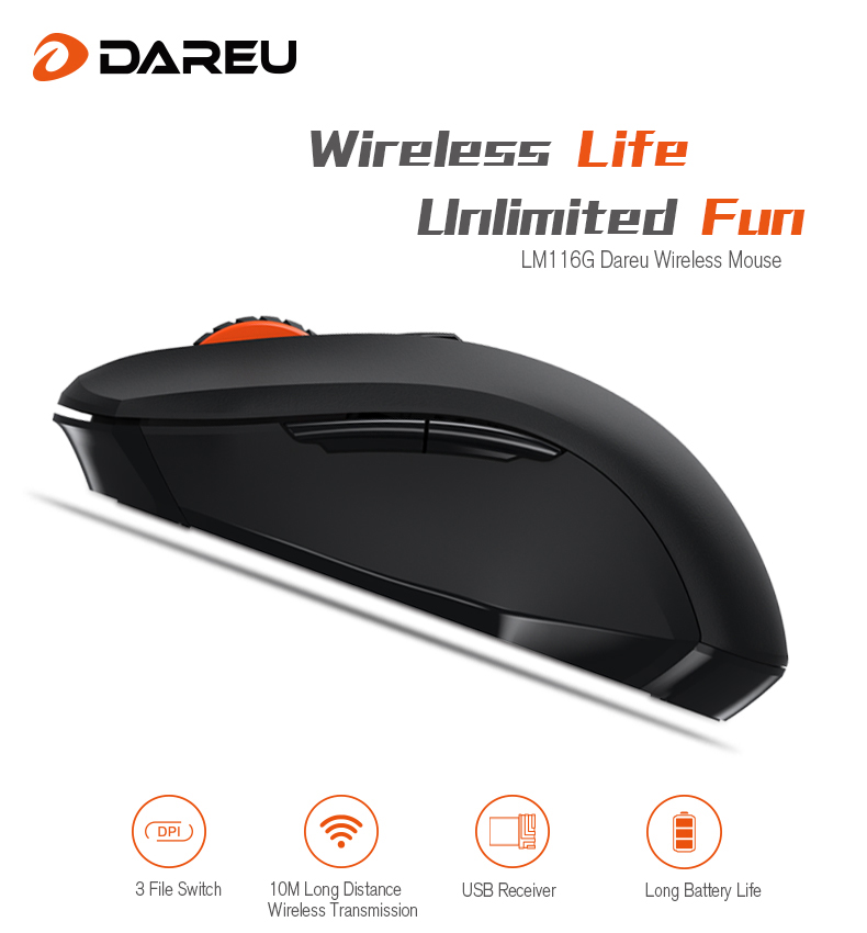 dareu lm116g mini wireless mouse