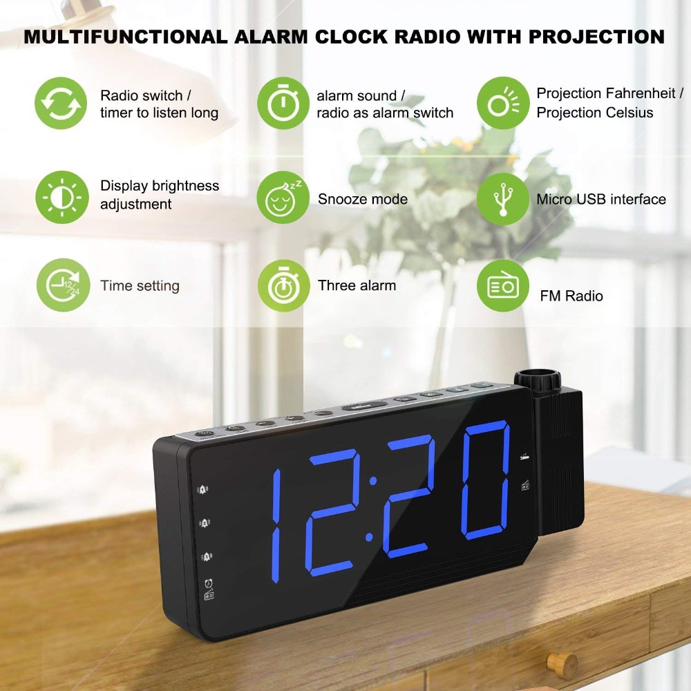 projection alarm clock radio