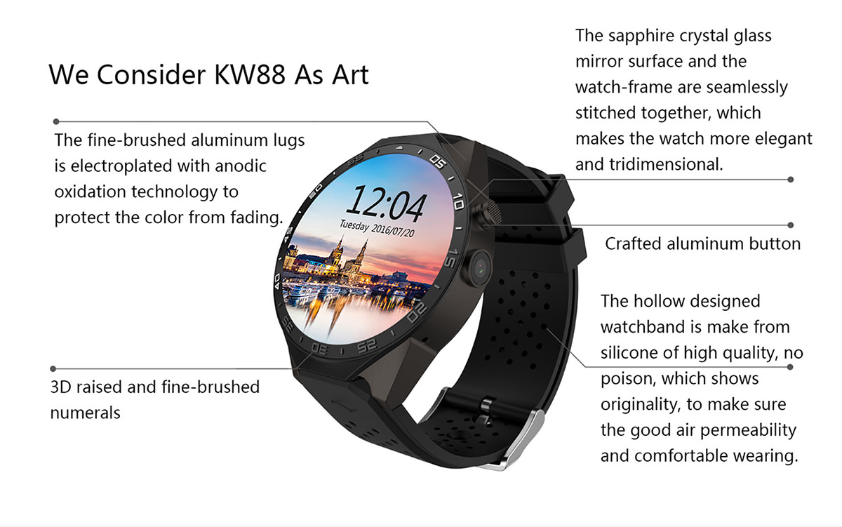 buy kingwear kw88 smartwatch phone