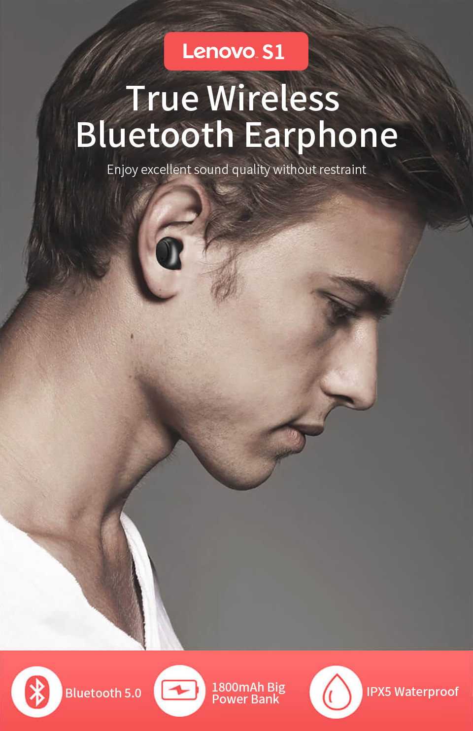 lenovo s1 tws bluetooth earphone