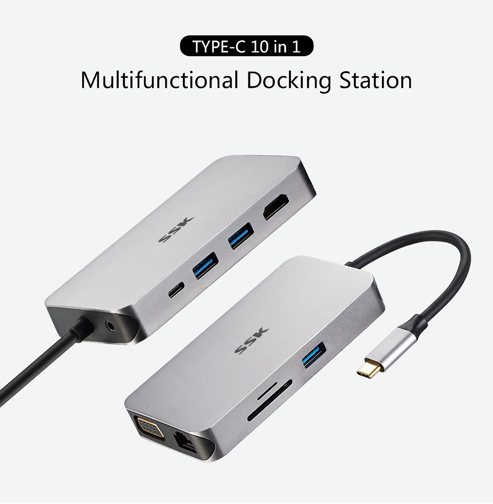 ssk shu-c520 10-in-1 type-c hub