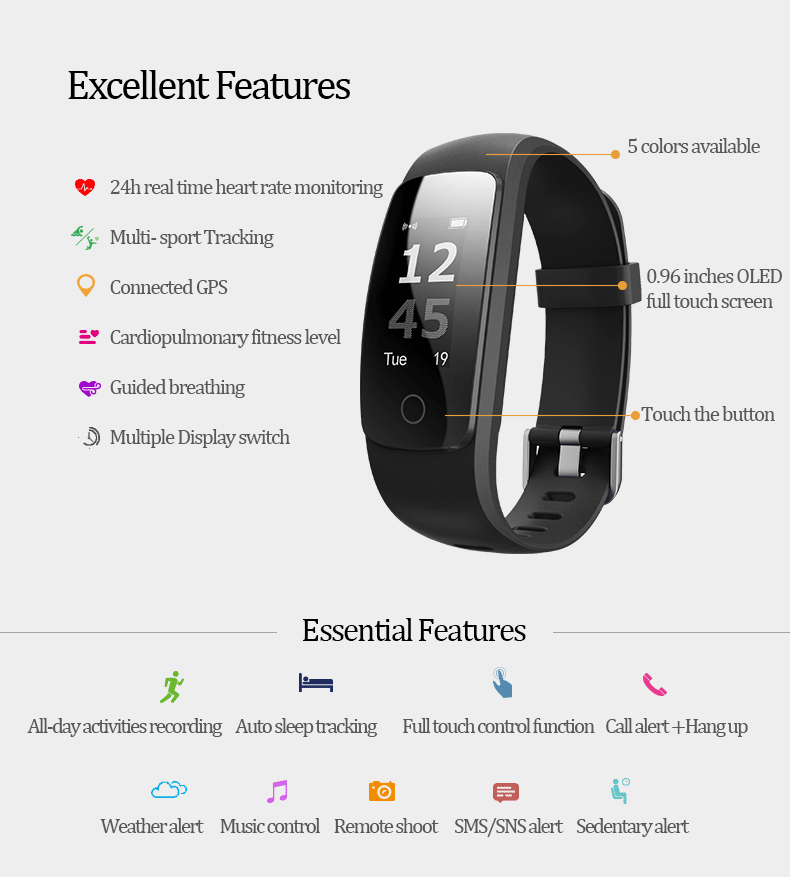 buy id107 plus hr smart wristband