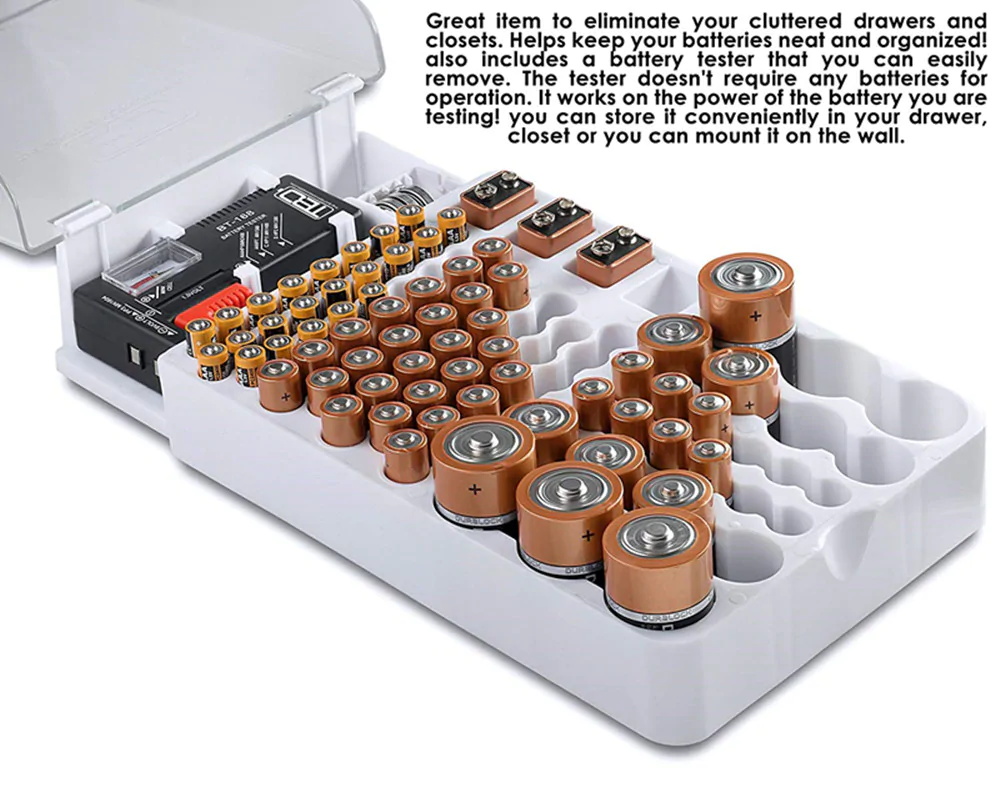 buy 93 grids battery capacity tester storage box