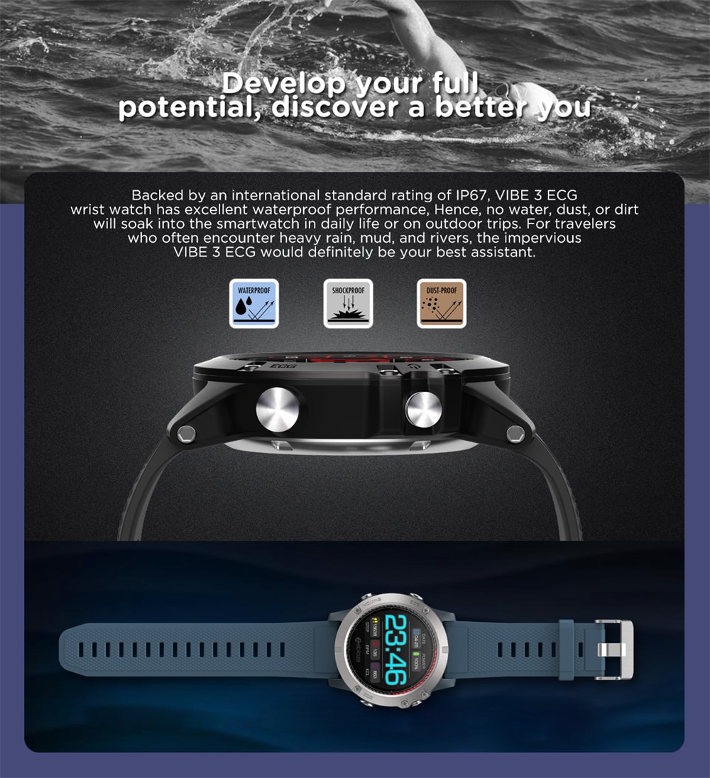 buy zeblaze vibe 3 ecg bluetooth smartwatch
