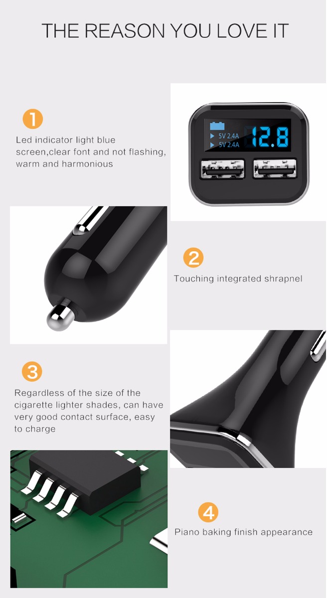 QCY C1 Intelligent Output Dual USB Car Charger