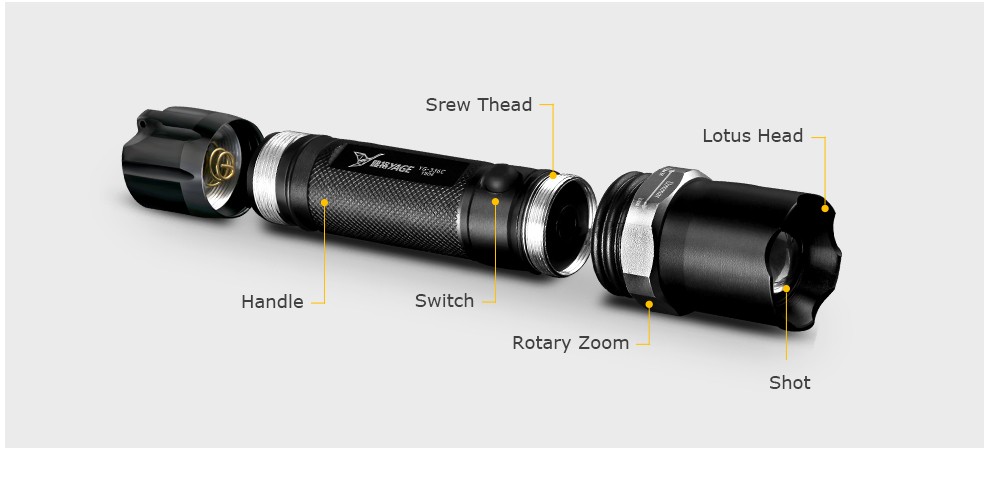 YAGE Battery Lead Linternas Torches Tactical Cree Flashlight