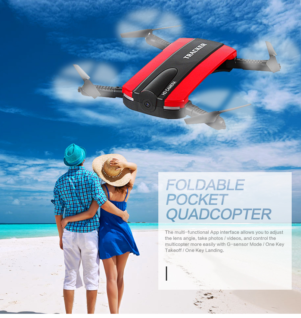 JIN XING DA 523 Foldable Selfie Control Drone FPV Helicopter HD Camcorder