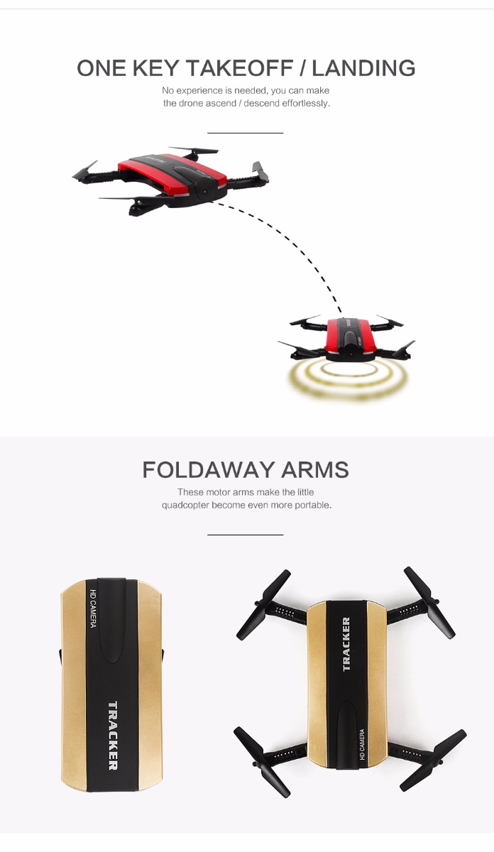 JIN XING DA 523 Foldable Selfie Control Drone FPV Helicopter HD Camcorder
