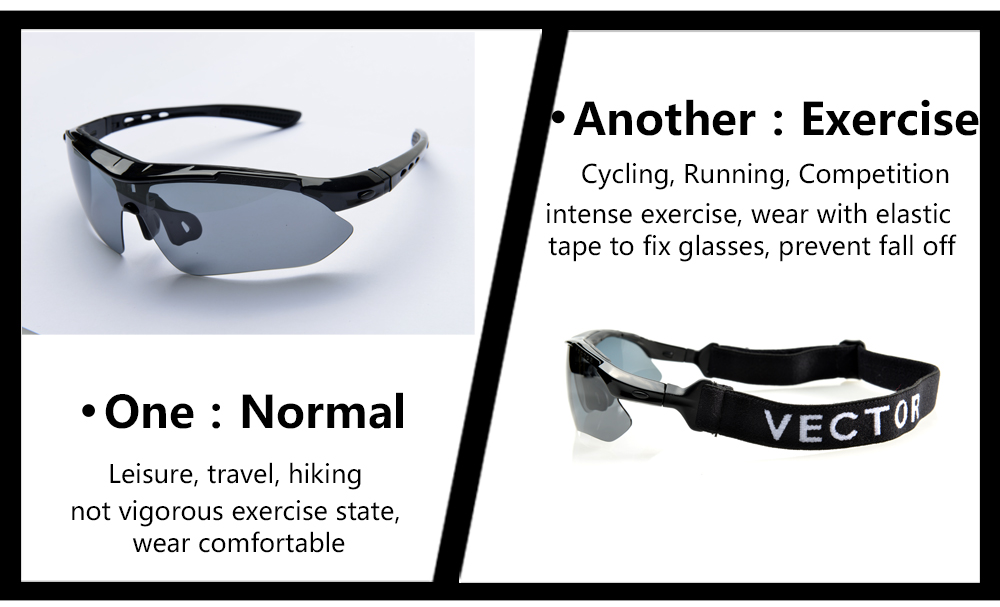 VECTOR ACC30018 Polarized Sports Sunglasses Men Women Road Cycling Glasses 5 Lens
