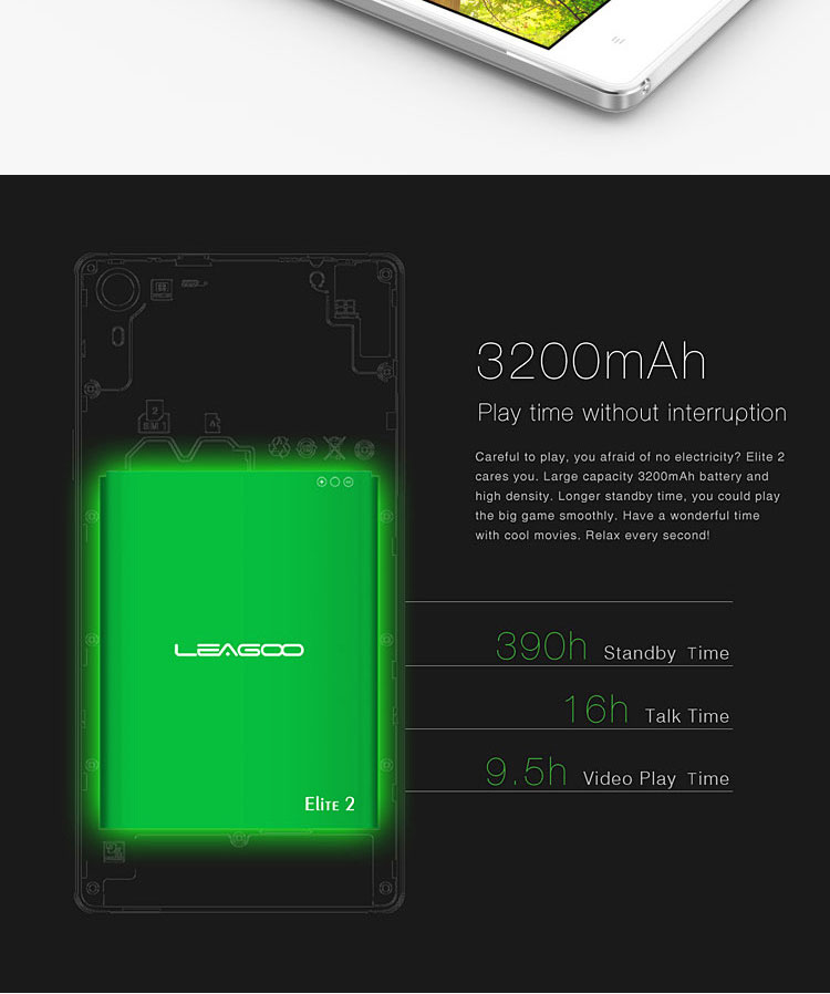 LEAGOO Elite 2 3G Smartphone 5.5 Inch Dual SIM Android 4.4 Octa Core Phablet