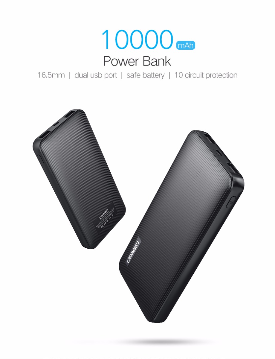 Ugreen ED106 Power Bank 10000mAh Mobile Phone Charger 