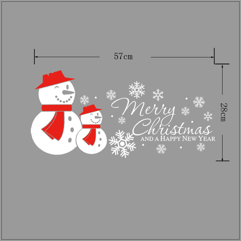 Snowman Christmas Wall Stickers Personalized Decorative Window Glass Stickers