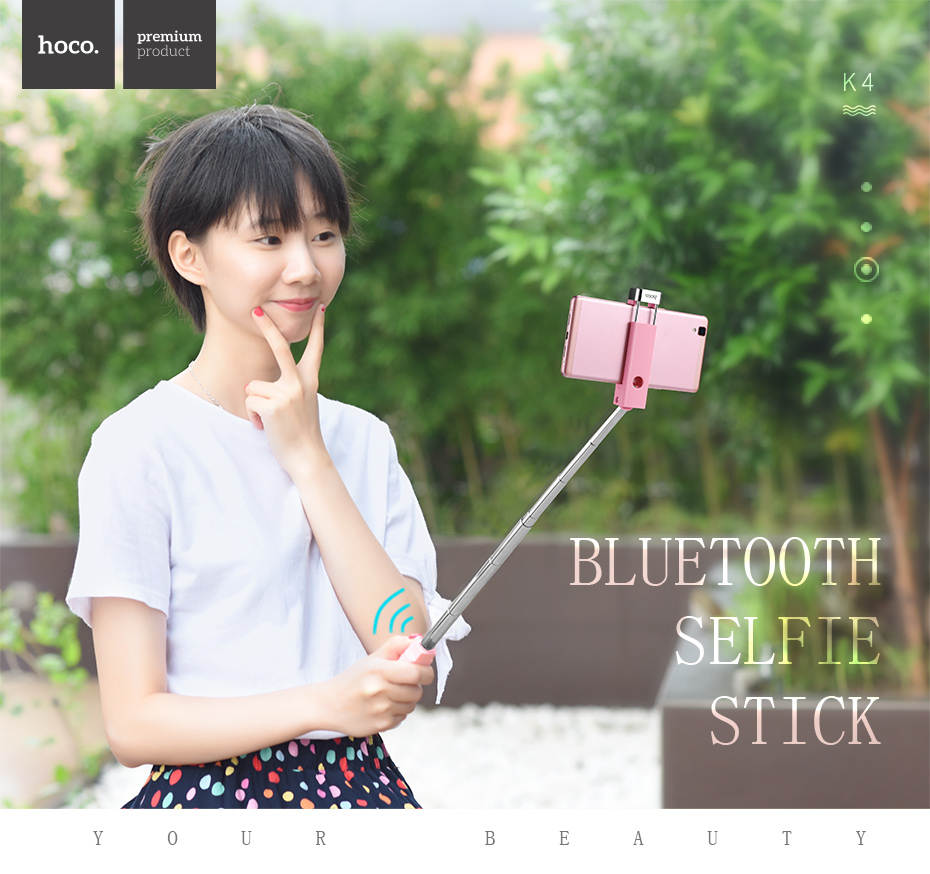 HOCO K4 Mini Bluetooth Selfie Stick Extensible Portable Wireless Handheld Monopod