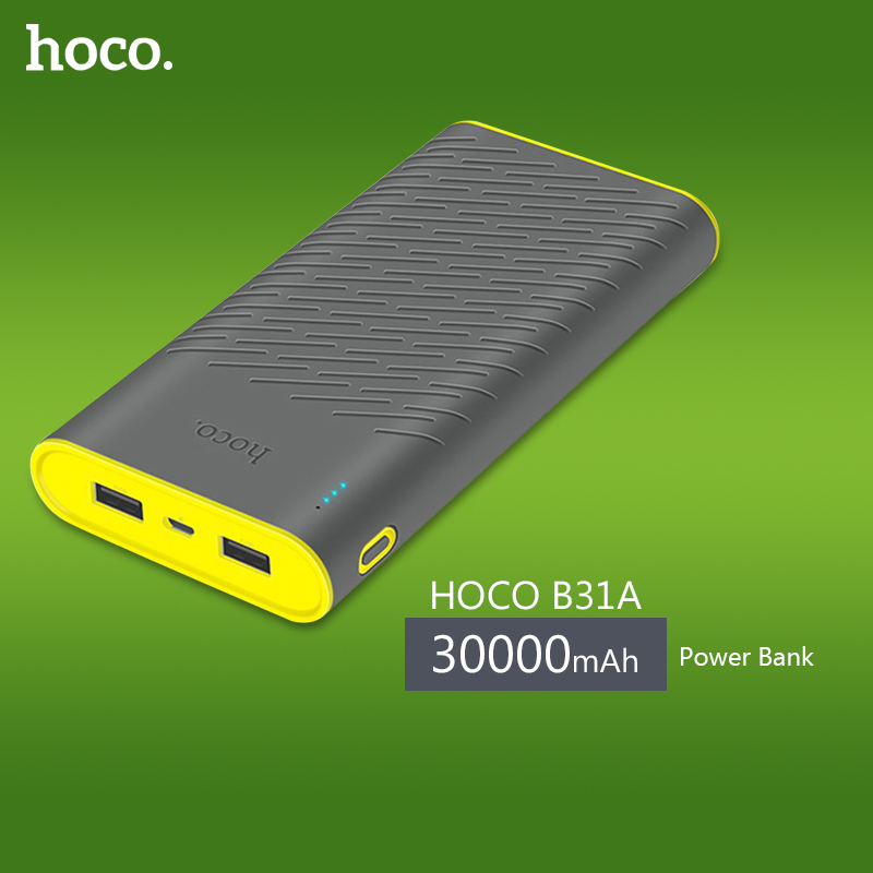 HOCO B31A 30000mAh Power Bank Dual USB Portable Charger with LED Indicator