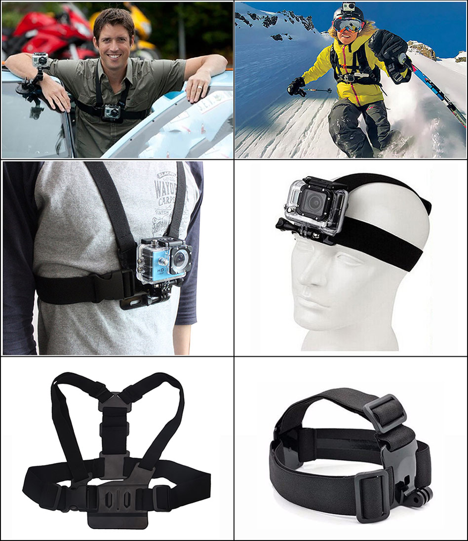 SOOCOO Action Camera Accessories Chest Belt Strap Car Wrist Strap Monopod Kit