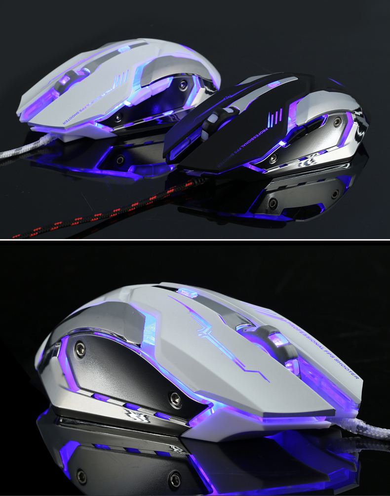 Seenda V8 Wired Optical Gaming Mouse Silent USB 3200 DPI with LED Backlight
