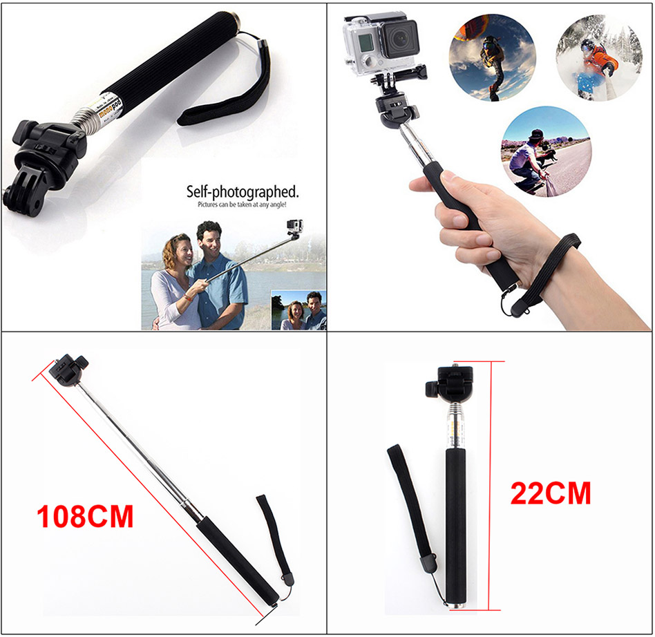 SOOCOO Action Camera Accessories Chest Belt Strap Car Wrist Strap Monopod Kit
