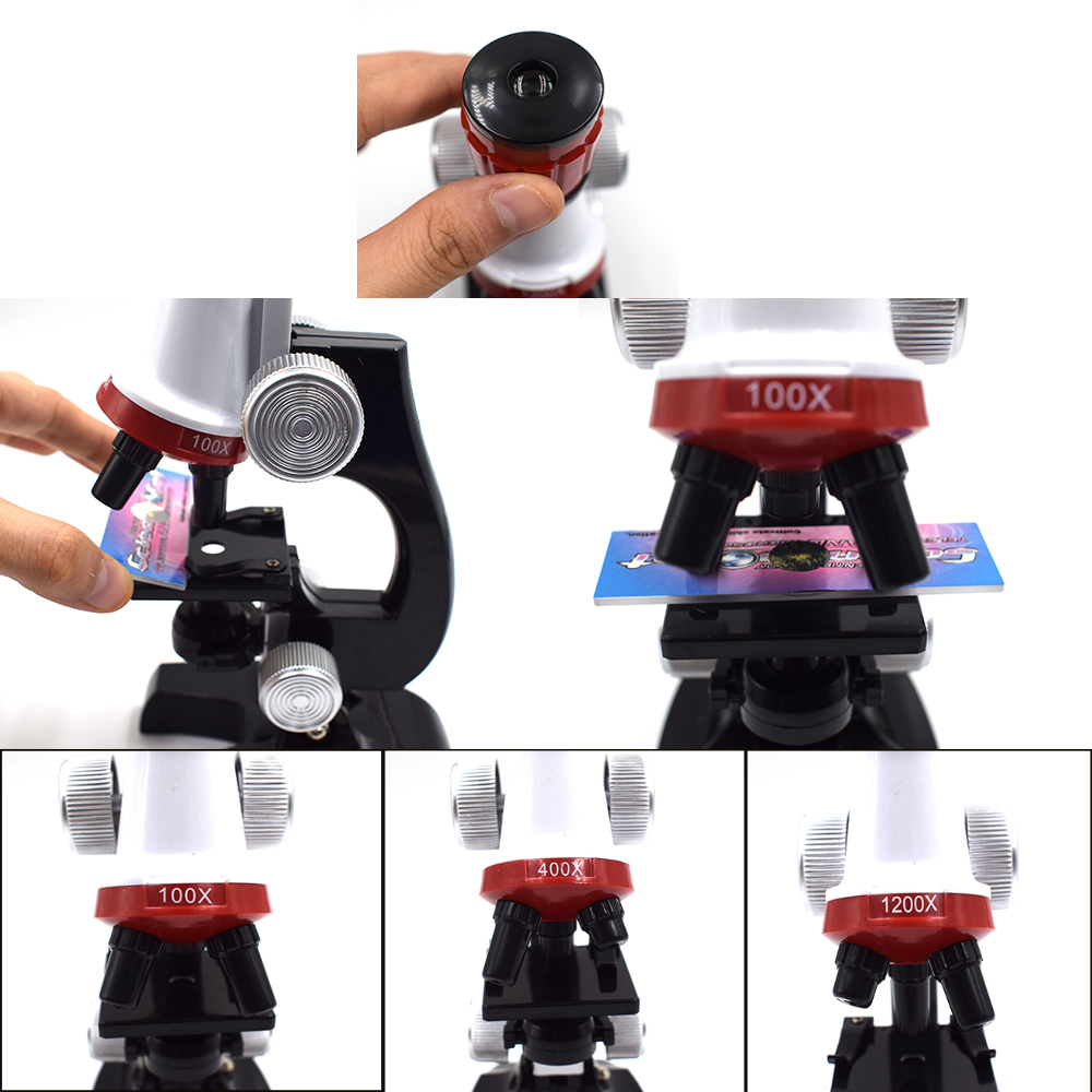 Science Biological Adjustable Beginner Microscope LED Kit Toy for Kids