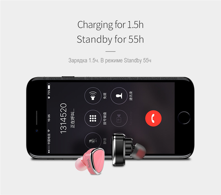 HOCO E7 Mini Wireless Bluetooth Earphone In-ear Invisible Headset with Microphone
