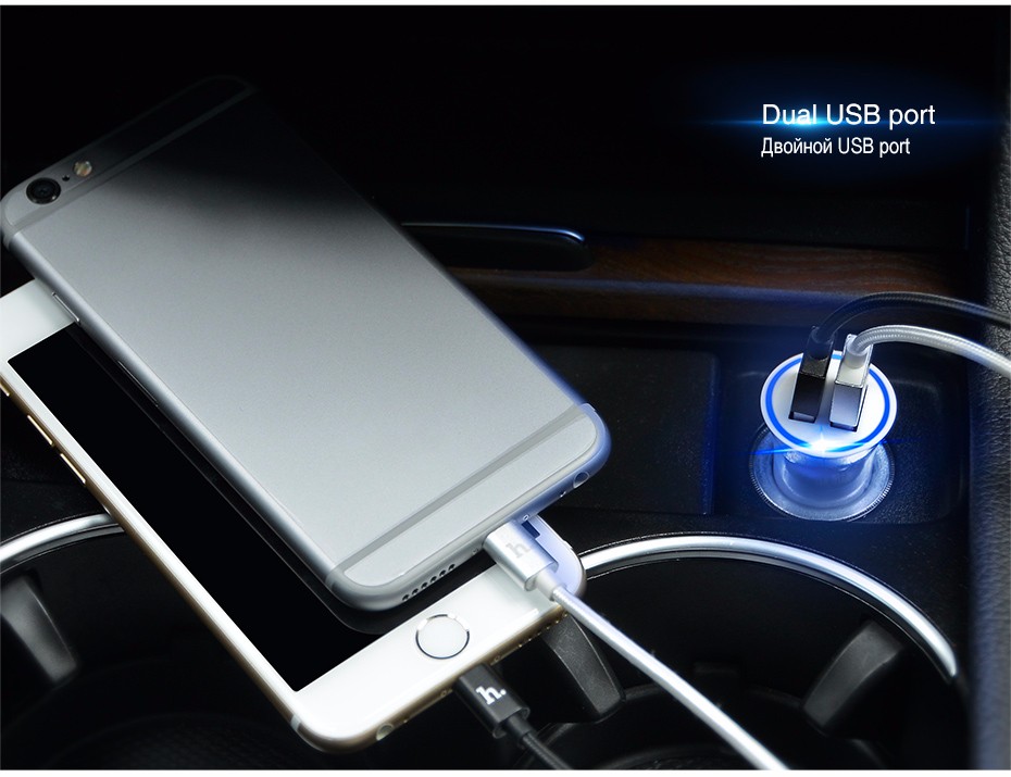 HOCO UC204 Dual USB Car Charger Universal Wide Compatible Charging Adapter
