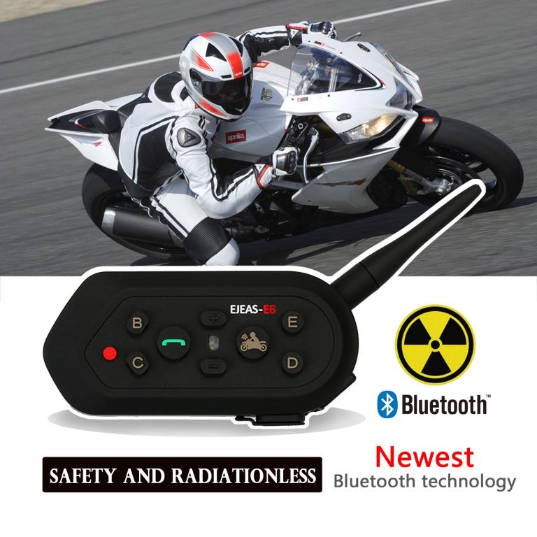 EJEAS E6 Motorcycle Helmet Interphone Bluetooth Waterproof Intercom Headset