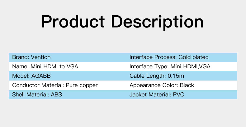 Vention Mini HDMI to VGA Adapter
